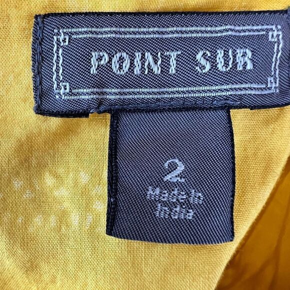 POINT SUR 100% Cotton Tie-shoulder Dress in Yellow Size 2 - Picture 12 of 14